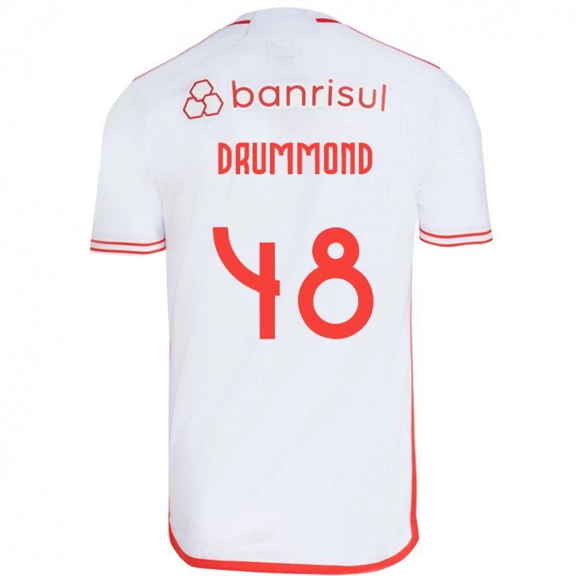 Danxen Børn Lucca Drummond #48 Rød Hvid Udebane Spillertrøjer 2025/26 Trøje T-Shirt