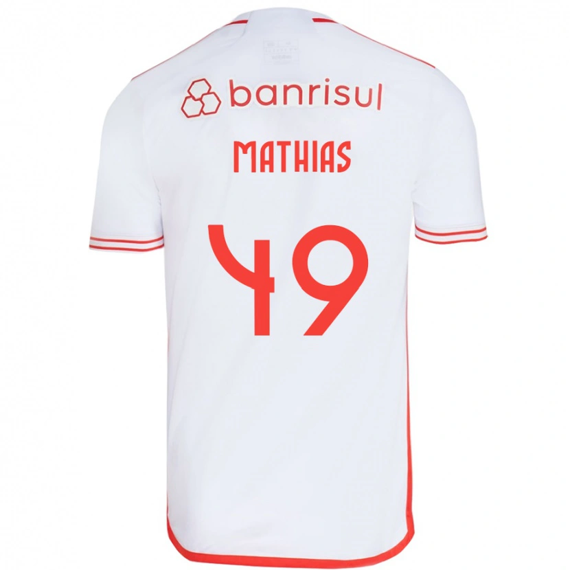 Danxen Børn Ricardo Mathias #49 Rød Hvid Udebane Spillertrøjer 2025/26 Trøje T-Shirt