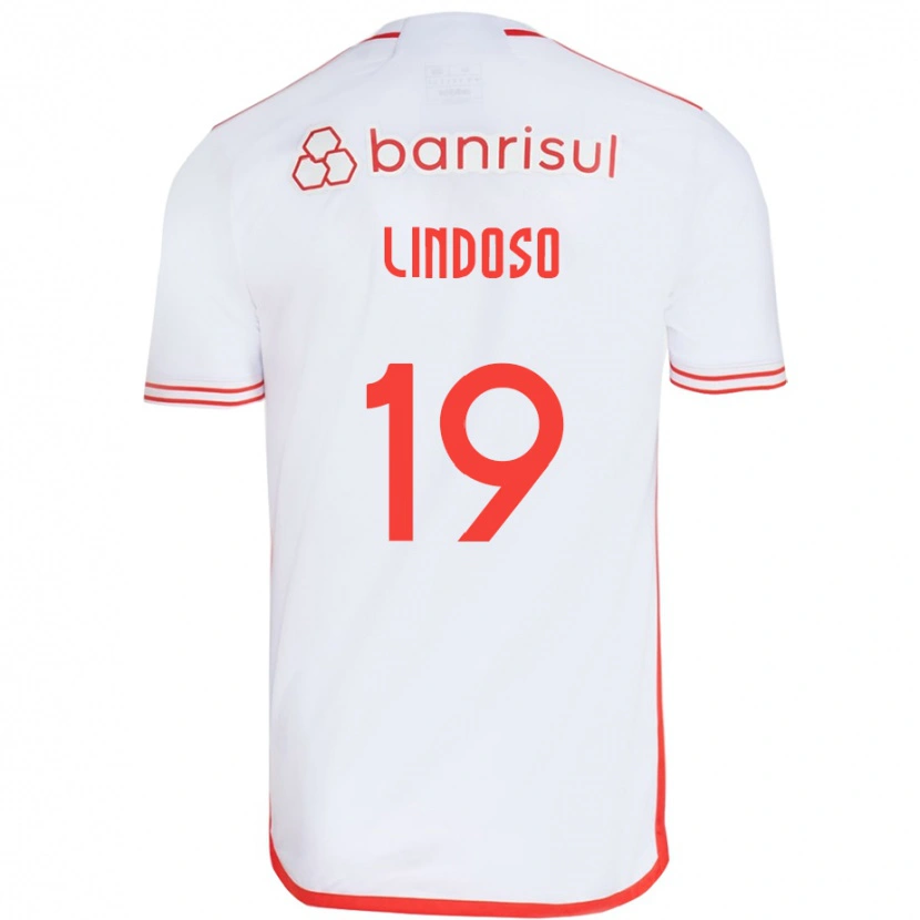 Danxen Børn Rodrigo Lindoso #19 Rød Hvid Udebane Spillertrøjer 2025/26 Trøje T-Shirt