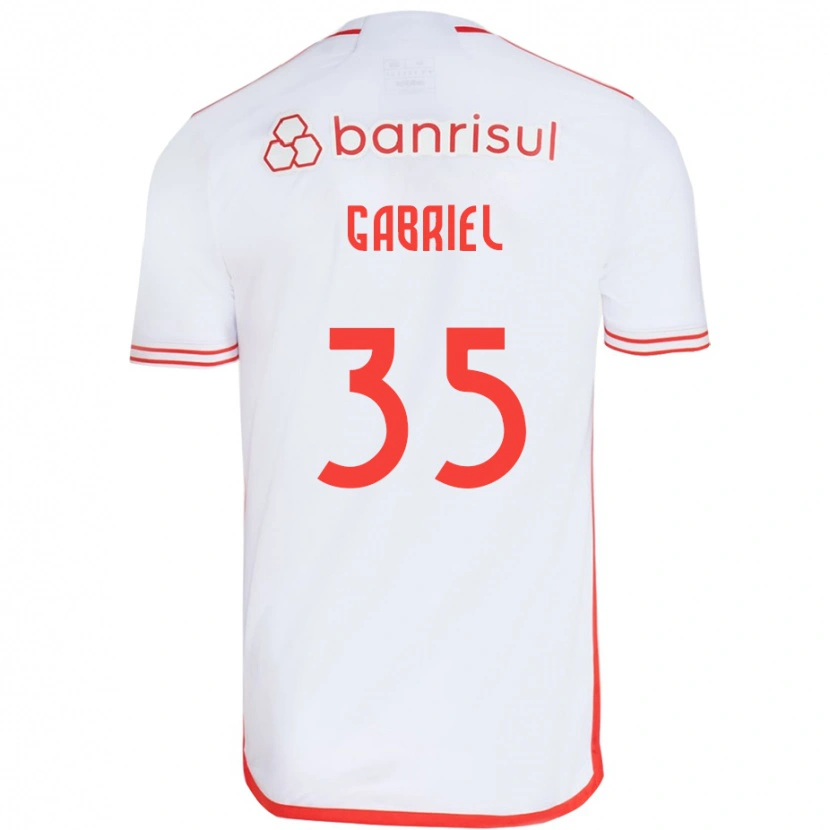 Danxen Børn Ze Gabriel #35 Rød Hvid Udebane Spillertrøjer 2025/26 Trøje T-Shirt