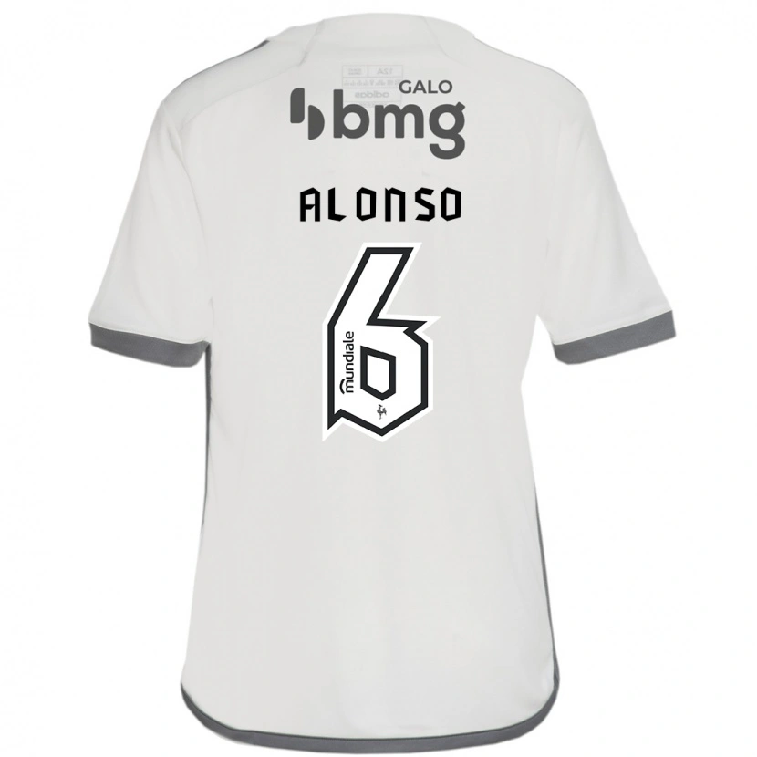 Danxen Børn Júnior Alonso #6 Hvid Sort Udebane Spillertrøjer 2025/26 Trøje T-Shirt