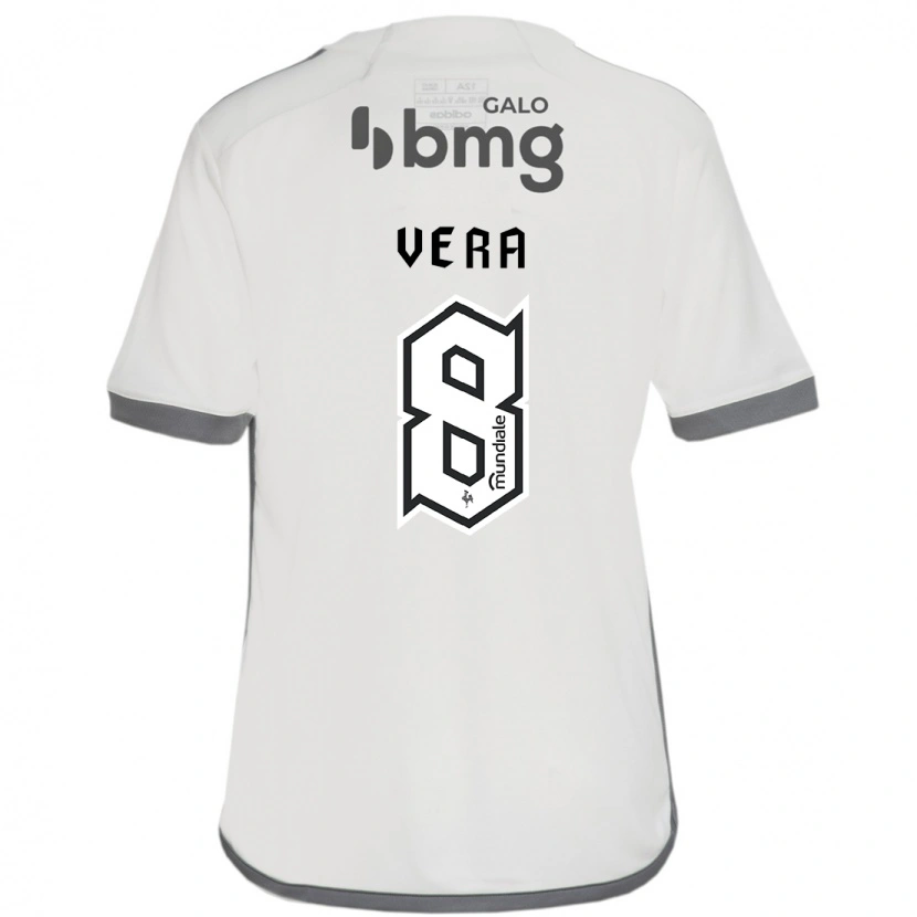 Danxen Børn Fausto Vera #8 Hvid Sort Udebane Spillertrøjer 2025/26 Trøje T-Shirt