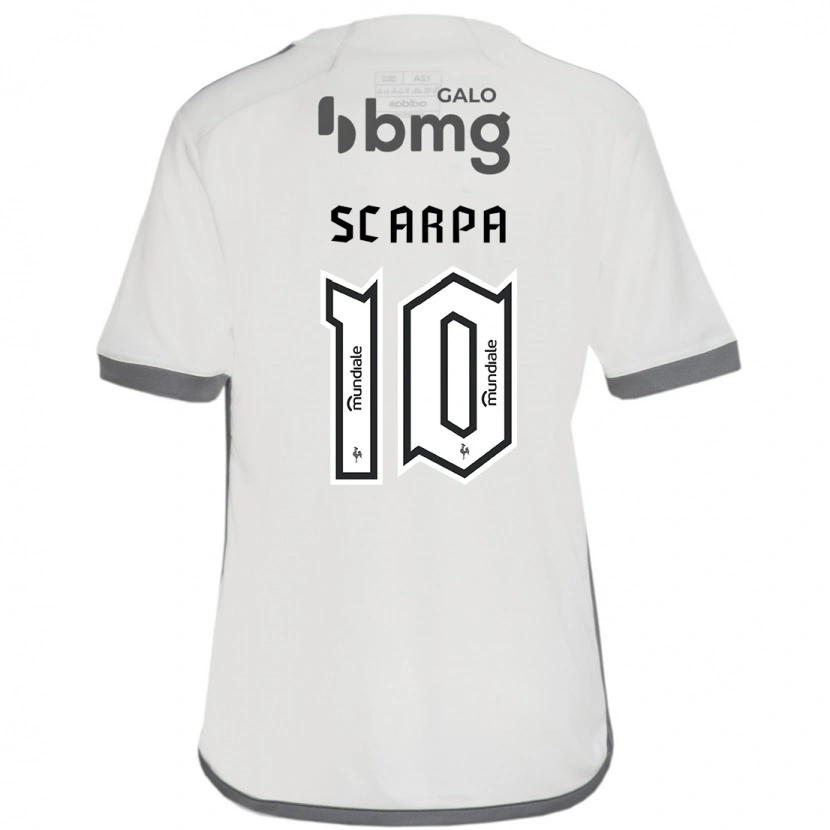 Danxen Børn Gustavo Scarpa #10 Hvid Sort Udebane Spillertrøjer 2025/26 Trøje T-Shirt