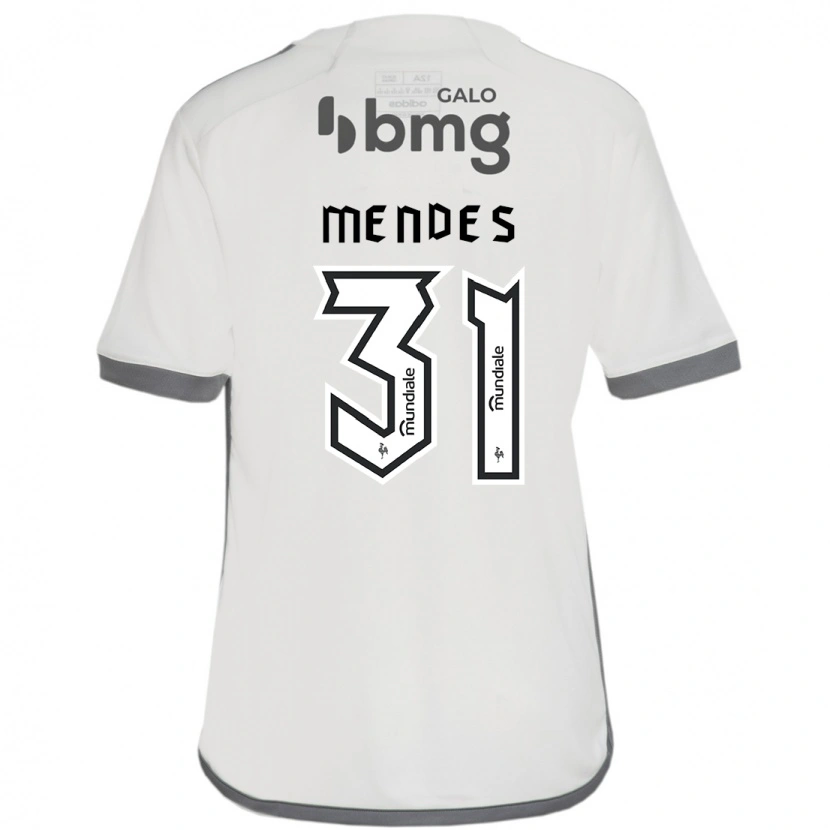 Danxen Børn Matheus Mendes #31 Hvid Sort Udebane Spillertrøjer 2025/26 Trøje T-Shirt