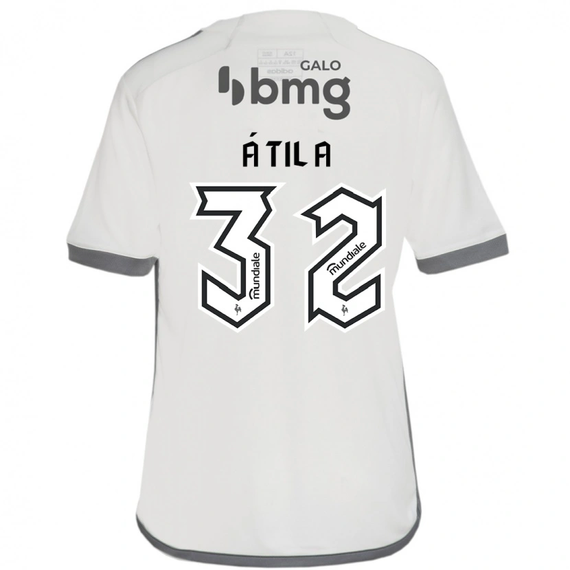 Danxen Børn Gabriel Átila #32 Hvid Sort Udebane Spillertrøjer 2025/26 Trøje T-Shirt