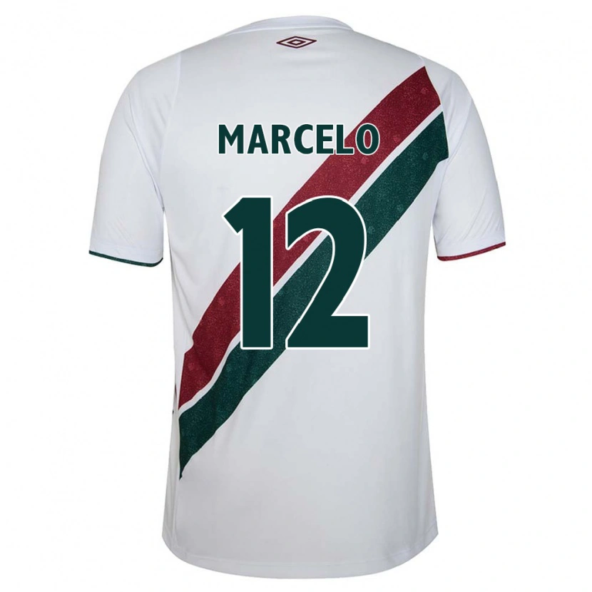 Danxen Børn Marcelo #12 Hvid Grøn Maroon Udebane Spillertrøjer 2025/26 Trøje T-Shirt