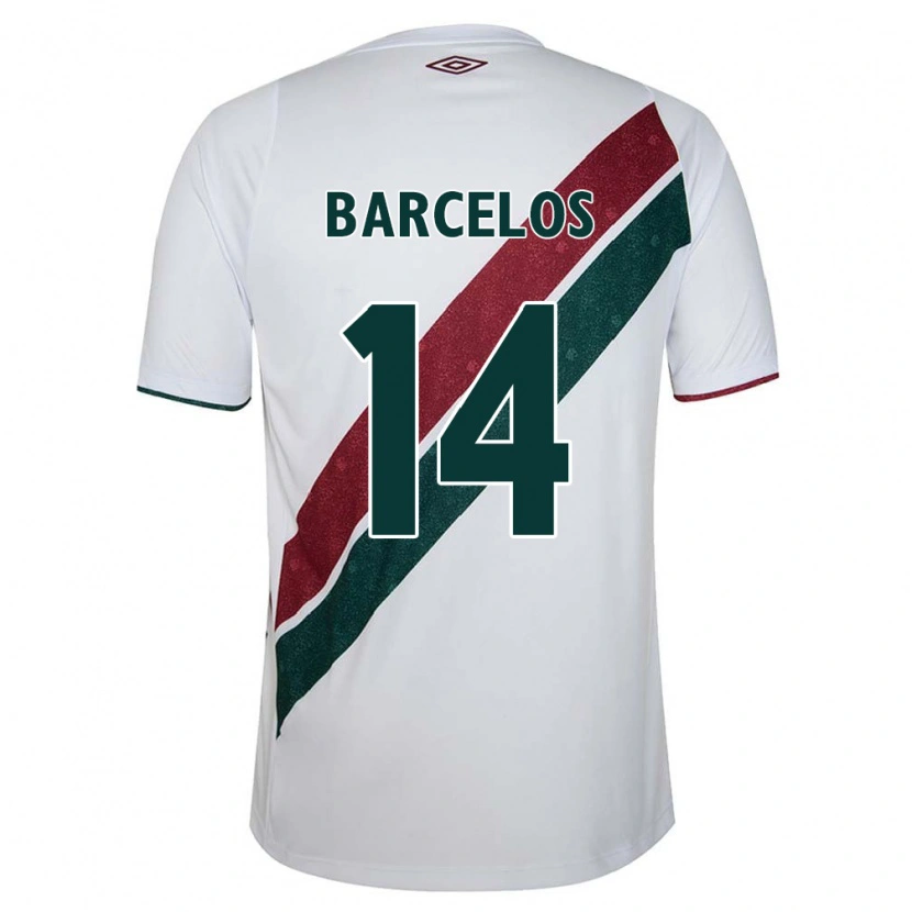 Danxen Børn Danilo Barcelos #14 Grøn Maroon Hvid Udebane Spillertrøjer 2025/26 Trøje T-Shirt