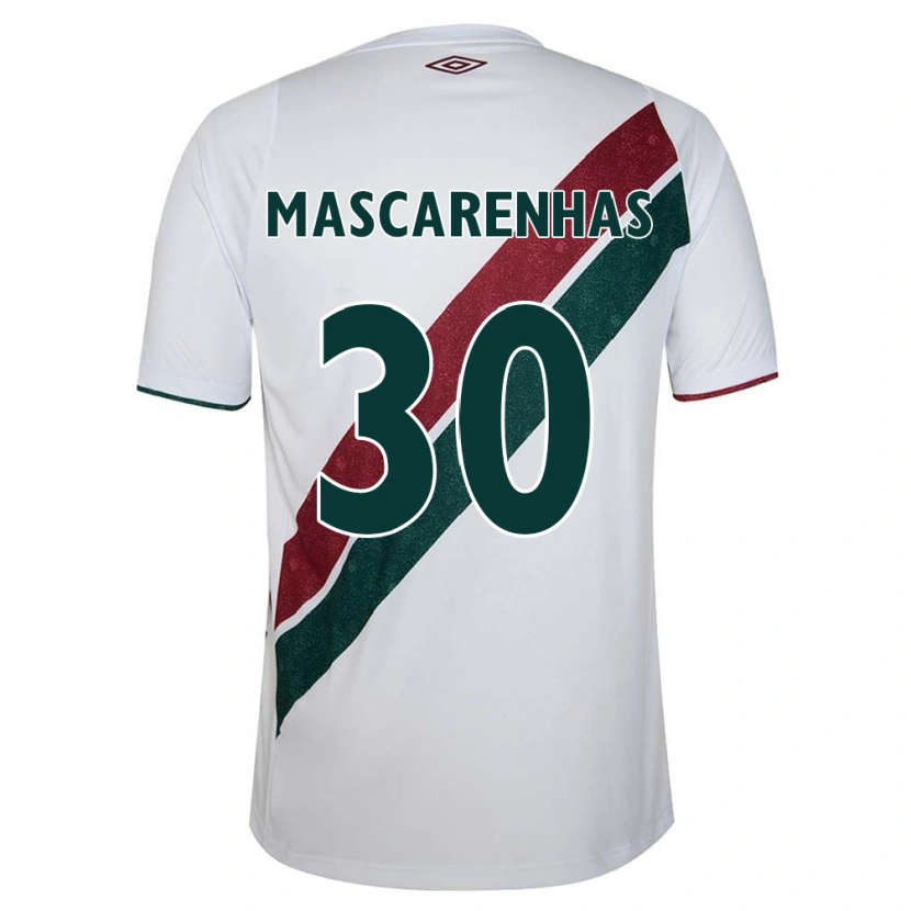 Danxen Børn Matheus Mascarenhas #30 Grøn Maroon Hvid Udebane Spillertrøjer 2025/26 Trøje T-Shirt