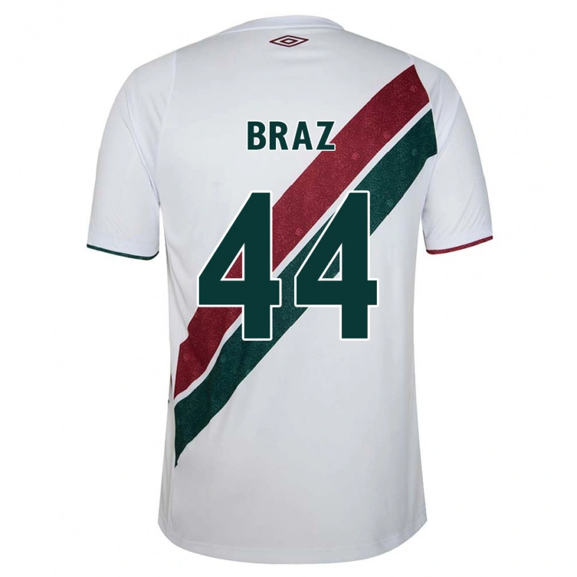 Danxen Børn David Braz #44 Grøn Maroon Hvid Udebane Spillertrøjer 2025/26 Trøje T-Shirt