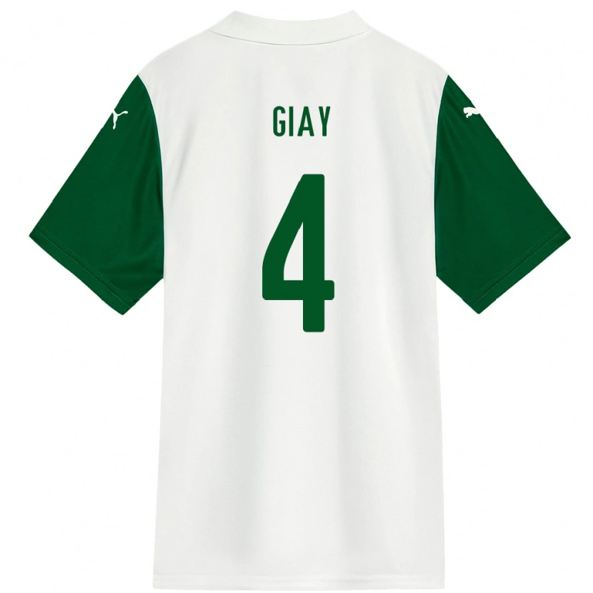 Danxen Børn Agustín Giay #4 Grøn Hvid Udebane Spillertrøjer 2025/26 Trøje T-Shirt