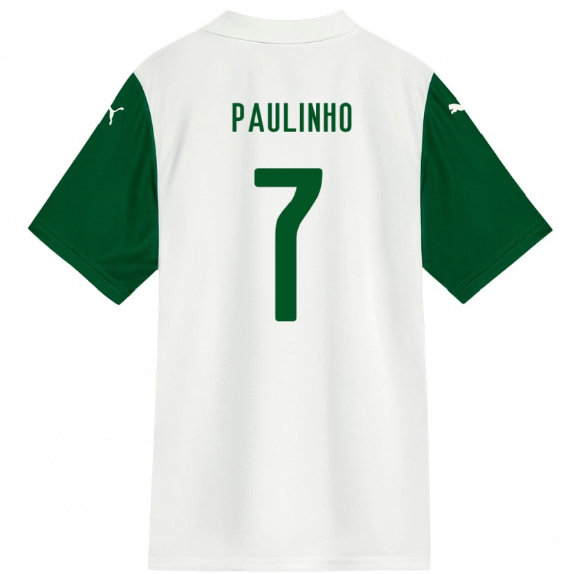 Danxen Børn Paulinho #7 Grøn Hvid Udebane Spillertrøjer 2025/26 Trøje T-Shirt