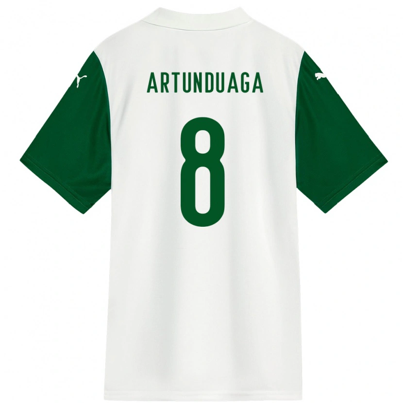 Danxen Børn Grover Artunduaga #8 Grøn Hvid Udebane Spillertrøjer 2025/26 Trøje T-Shirt