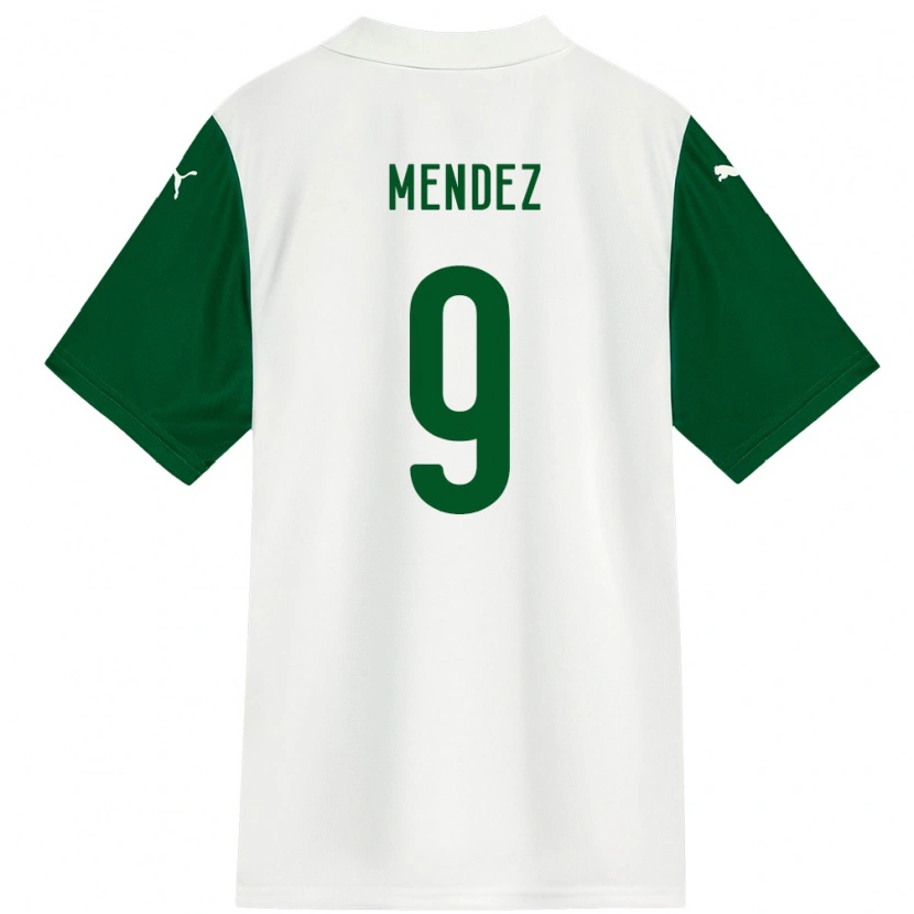 Danxen Børn Cesar Mendez #9 Grøn Hvid Udebane Spillertrøjer 2025/26 Trøje T-Shirt