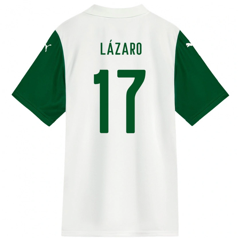 Danxen Børn Lazaro #17 Grøn Hvid Udebane Spillertrøjer 2025/26 Trøje T-Shirt