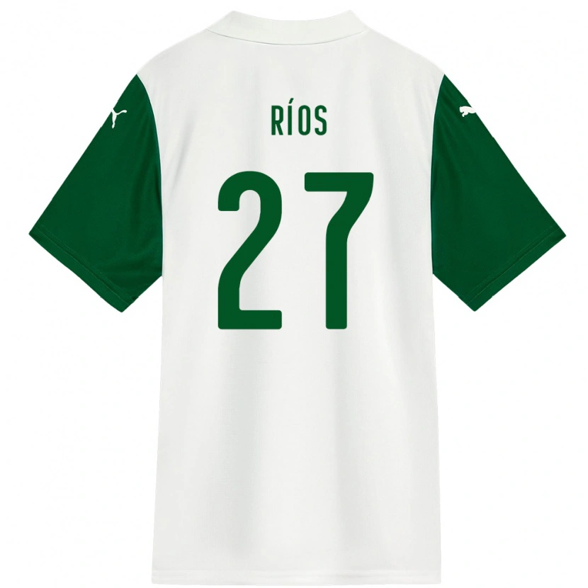 Danxen Børn Richard Ríos #27 Grøn Hvid Udebane Spillertrøjer 2025/26 Trøje T-Shirt