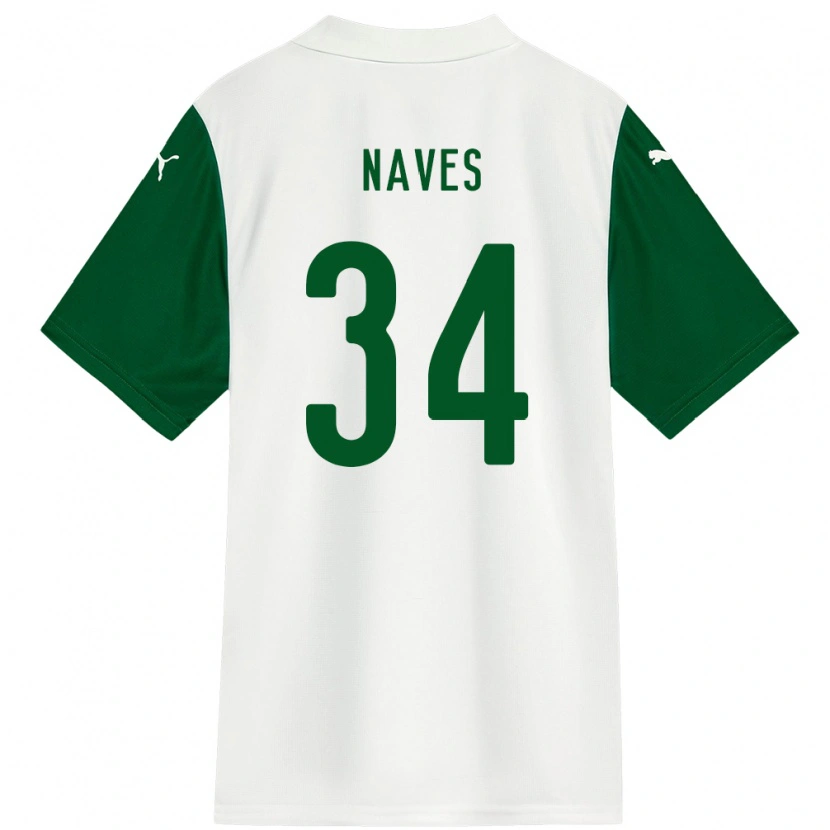 Danxen Børn Naves #34 Grøn Hvid Udebane Spillertrøjer 2025/26 Trøje T-Shirt