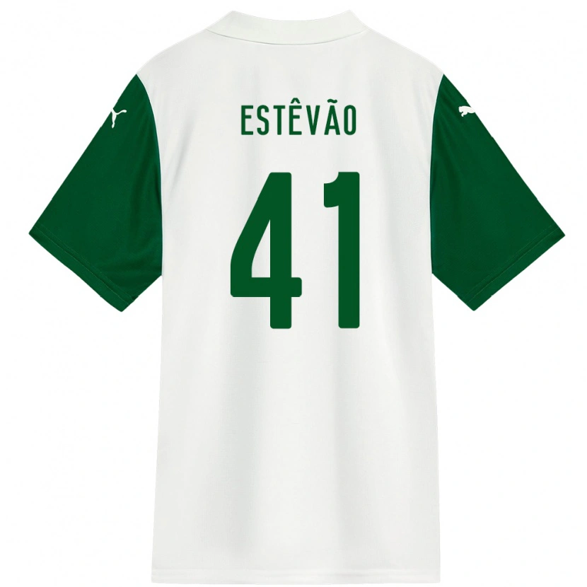 Danxen Børn Estêvão #41 Grøn Hvid Udebane Spillertrøjer 2025/26 Trøje T-Shirt