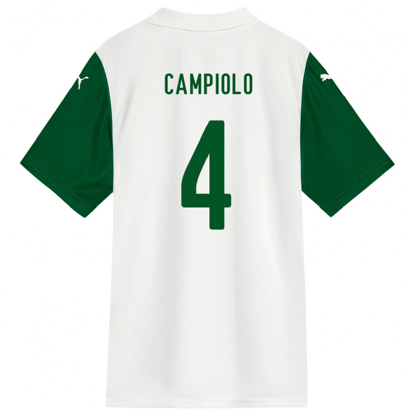 Danxen Børn Giovanna Campiolo #4 Grøn Hvid Udebane Spillertrøjer 2025/26 Trøje T-Shirt