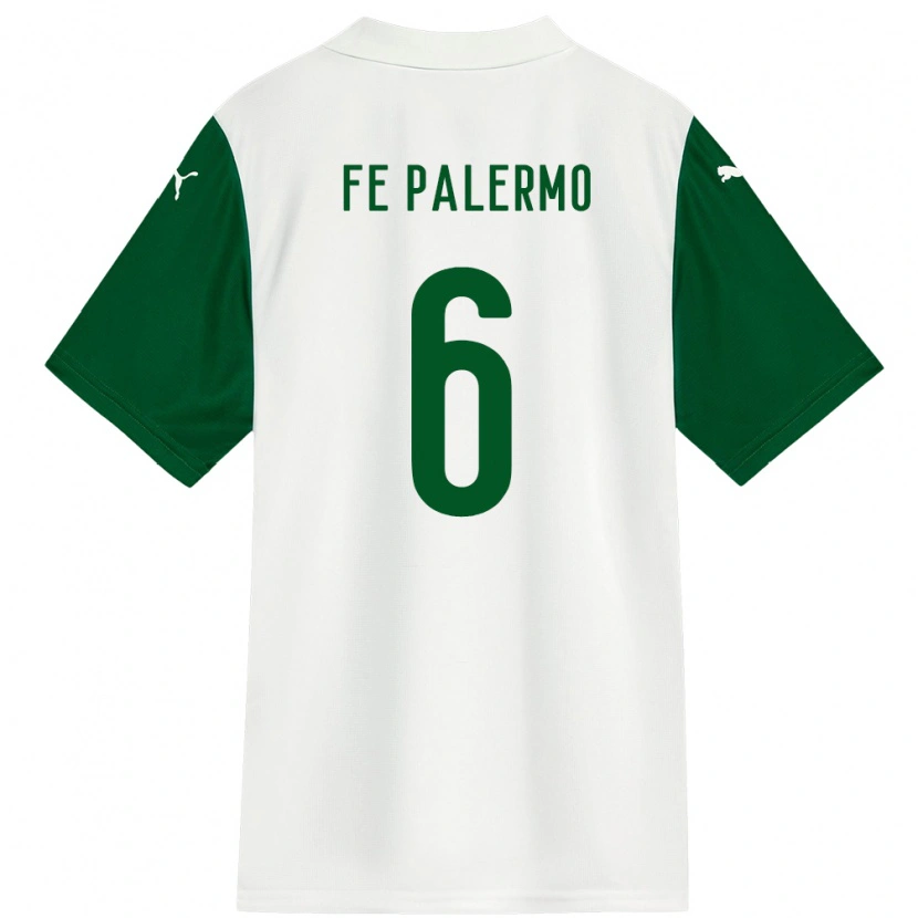Danxen Børn Fe Palermo #6 Grøn Hvid Udebane Spillertrøjer 2025/26 Trøje T-Shirt