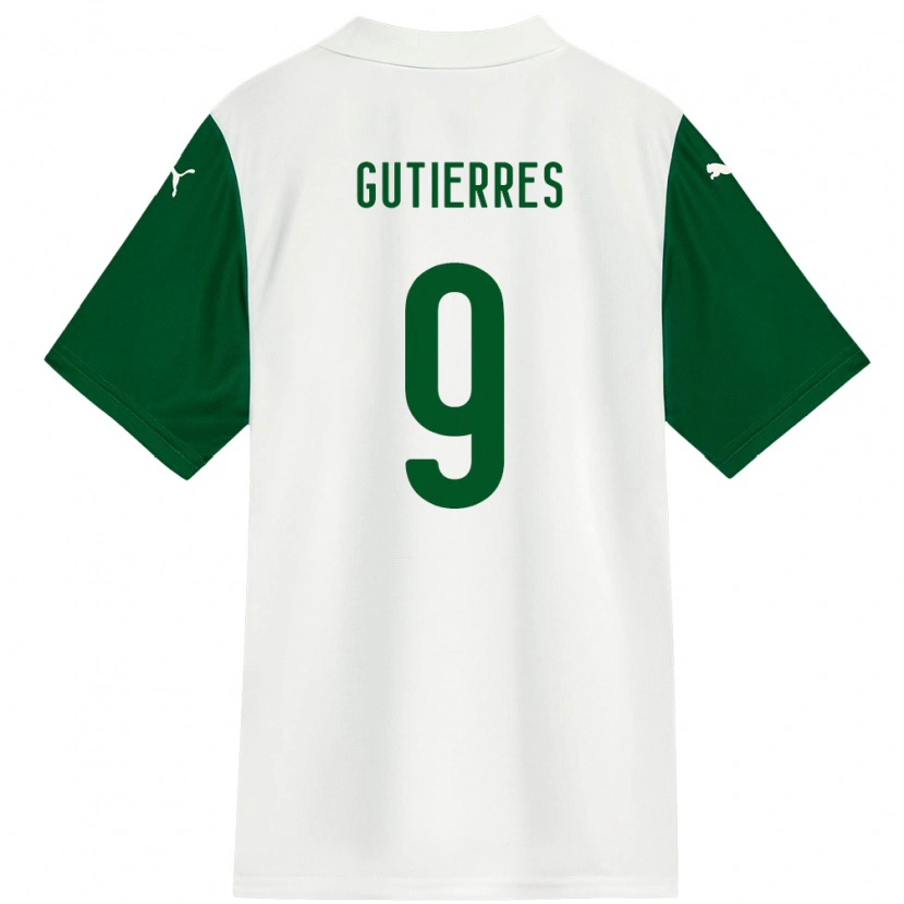 Danxen Børn Amanda Gutierres #9 Grøn Hvid Udebane Spillertrøjer 2025/26 Trøje T-Shirt