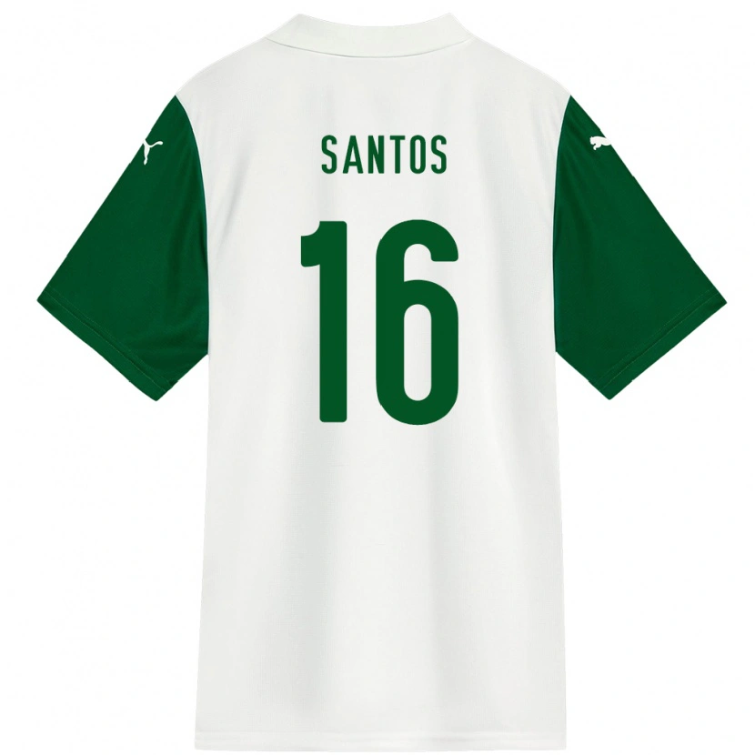 Danxen Børn Gaby Santos #16 Grøn Hvid Udebane Spillertrøjer 2025/26 Trøje T-Shirt
