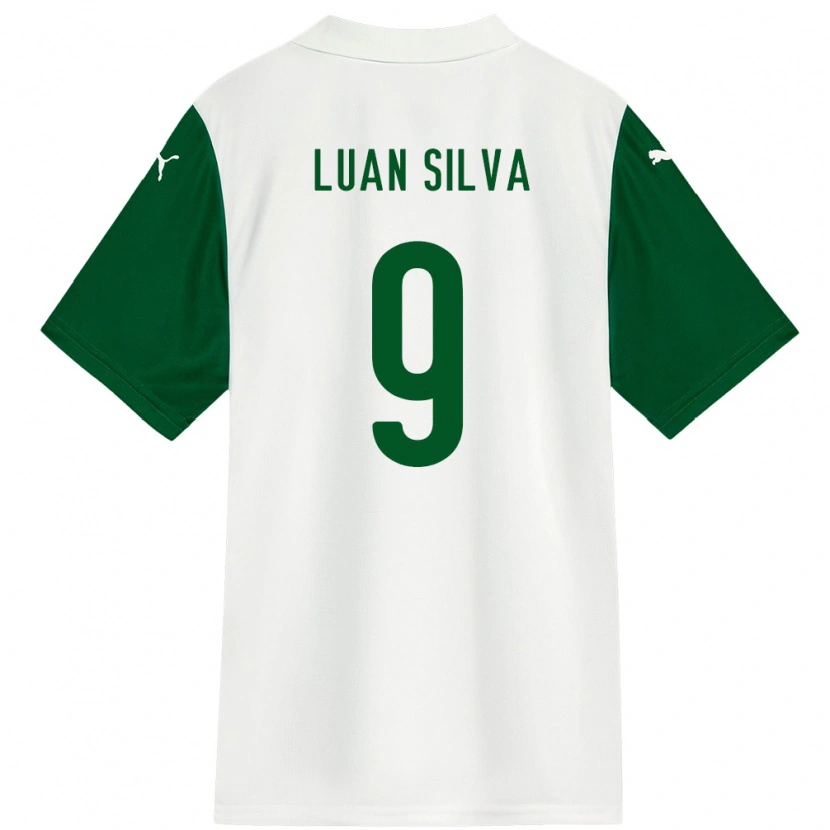 Danxen Børn Luan Silva #9 Grøn Hvid Udebane Spillertrøjer 2025/26 Trøje T-Shirt