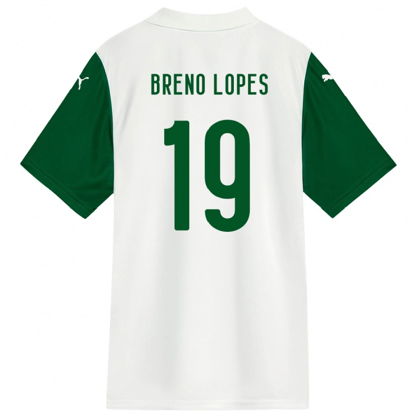 Danxen Børn Breno Lopes #19 Grøn Hvid Udebane Spillertrøjer 2025/26 Trøje T-Shirt