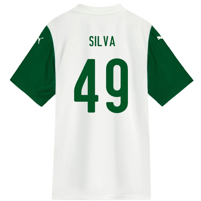 Danxen Børn Gabriel Silva #49 Grøn Hvid Udebane Spillertrøjer 2025/26 Trøje T-Shirt