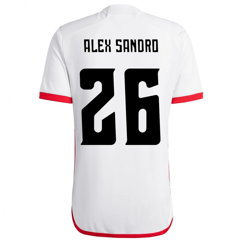 Danxen Børn Alex Sandro #26 Rød Sort Udebane Spillertrøjer 2025/26 Trøje T-Shirt