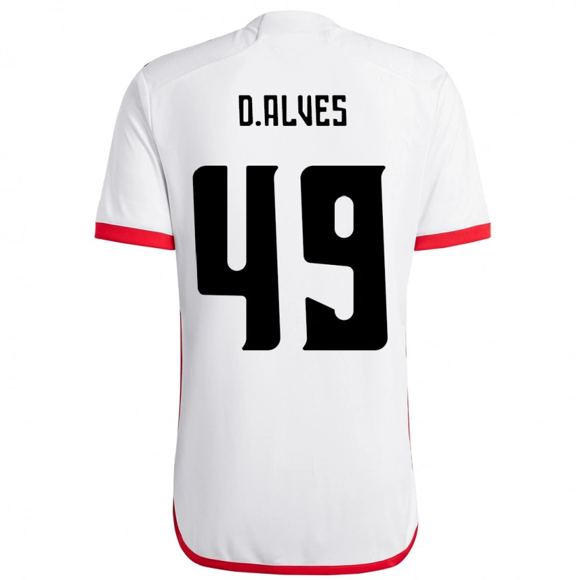 Danxen Børn Dyogo Alves #49 Rød Sort Udebane Spillertrøjer 2025/26 Trøje T-Shirt