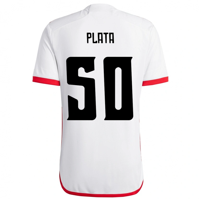 Danxen Børn Gonzalo Plata #50 Rød Sort Udebane Spillertrøjer 2025/26 Trøje T-Shirt