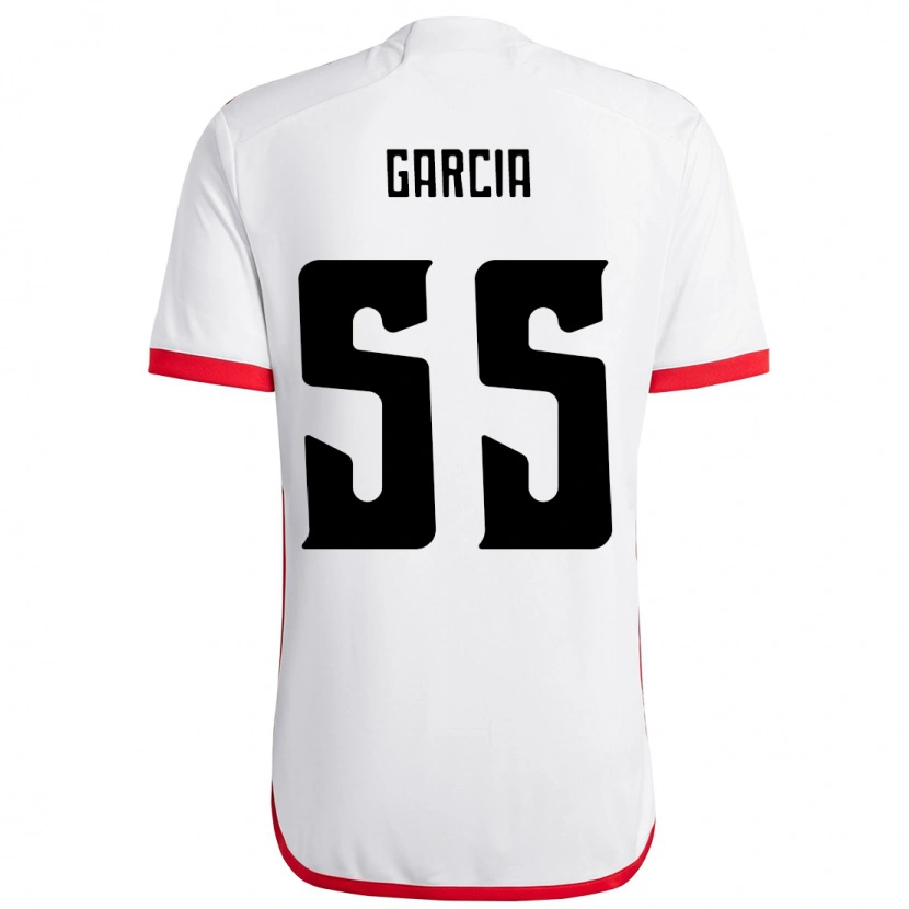Danxen Børn Caio Garcia #55 Rød Sort Udebane Spillertrøjer 2025/26 Trøje T-Shirt