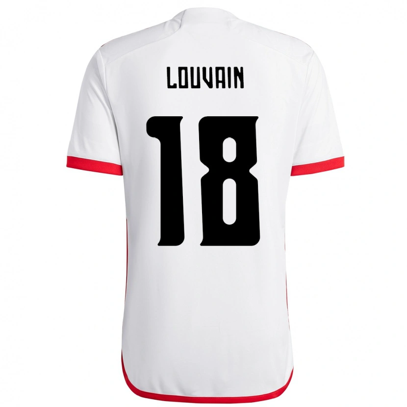 Danxen Børn Gaby Louvain #18 Rød Sort Udebane Spillertrøjer 2025/26 Trøje T-Shirt