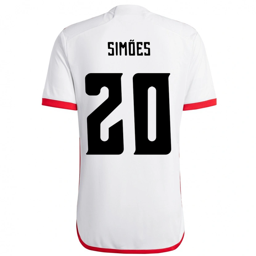 Danxen Børn Fabi Simões #20 Rød Sort Udebane Spillertrøjer 2025/26 Trøje T-Shirt
