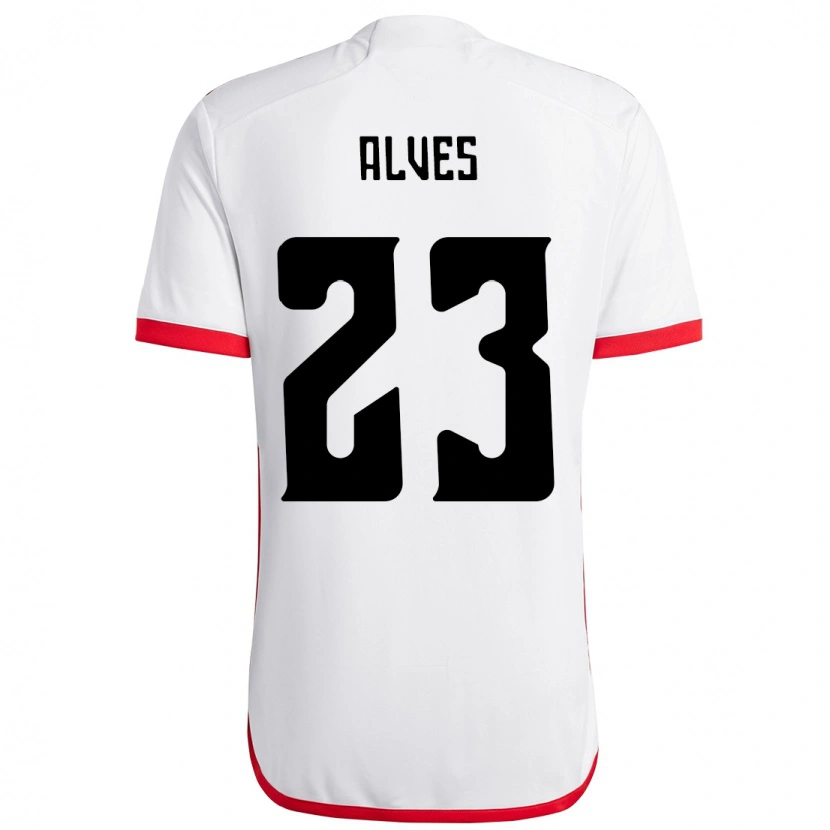 Danxen Børn Karol Alves #23 Rød Sort Udebane Spillertrøjer 2025/26 Trøje T-Shirt