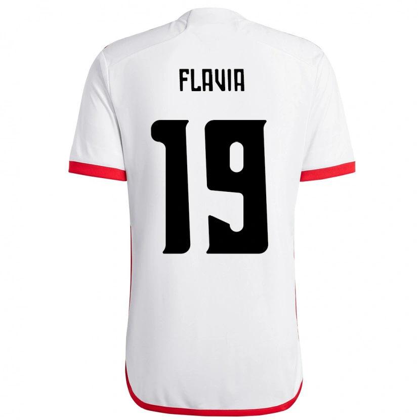 Danxen Børn Flavia #19 Rød Sort Udebane Spillertrøjer 2025/26 Trøje T-Shirt