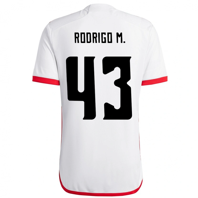 Danxen Børn Rodrigo Muniz #43 Rød Sort Udebane Spillertrøjer 2025/26 Trøje T-Shirt