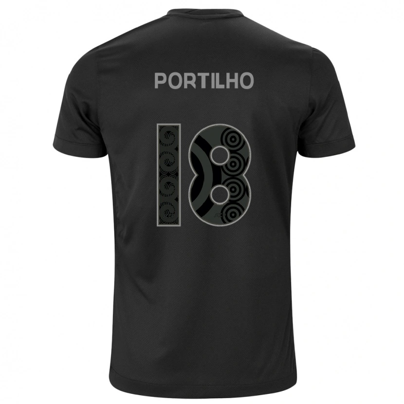 Danxen Børn Gabi Portilho #18 Hvid Sort Udebane Spillertrøjer 2025/26 Trøje T-Shirt