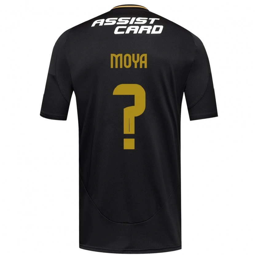 Danxen Børn Matías Moya #0 Sort Hvid Gul Udebane Spillertrøjer 2025/26 Trøje T-Shirt