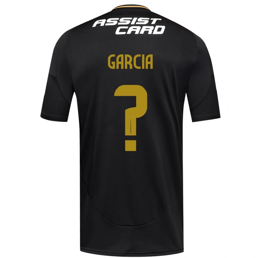 Danxen Børn Francisco García #0 Sort Hvid Gul Udebane Spillertrøjer 2025/26 Trøje T-Shirt