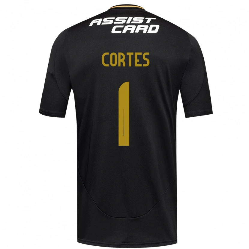 Danxen Børn Brayan Cortés #1 Sort Hvid Gul Udebane Spillertrøjer 2025/26 Trøje T-Shirt
