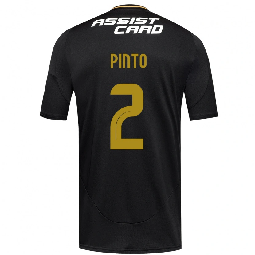 Danxen Børn Matías Pinto #2 Sort Hvid Gul Udebane Spillertrøjer 2025/26 Trøje T-Shirt