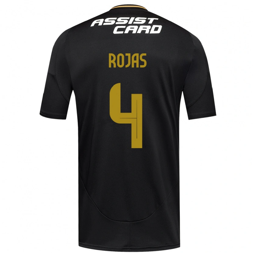 Danxen Børn Javier Rojas #4 Sort Hvid Gul Udebane Spillertrøjer 2025/26 Trøje T-Shirt