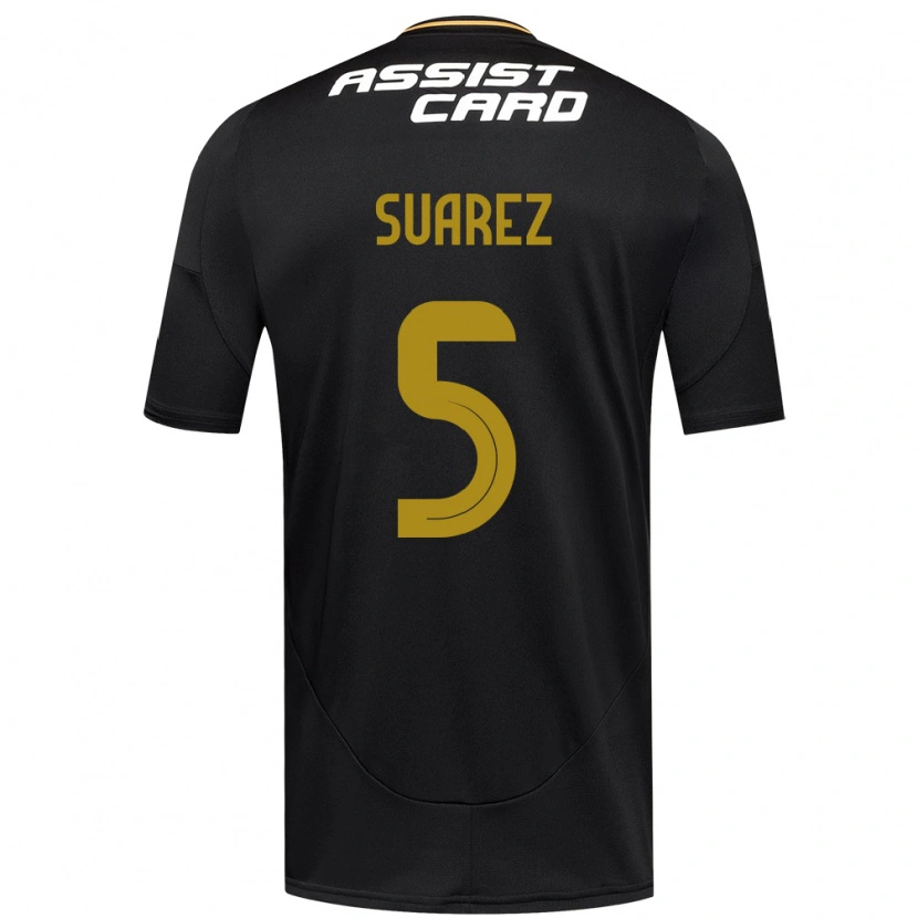 Danxen Børn Nicolás Suarez #5 Sort Hvid Gul Udebane Spillertrøjer 2025/26 Trøje T-Shirt