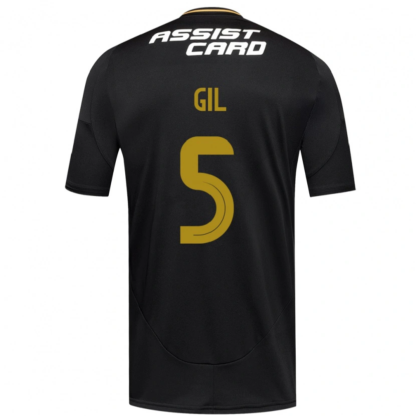 Danxen Børn Leonardo Gil #5 Sort Hvid Gul Udebane Spillertrøjer 2025/26 Trøje T-Shirt