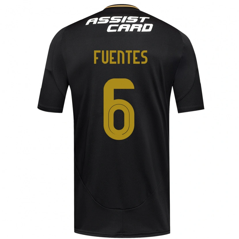Danxen Børn César Fuentes #6 Sort Hvid Gul Udebane Spillertrøjer 2025/26 Trøje T-Shirt