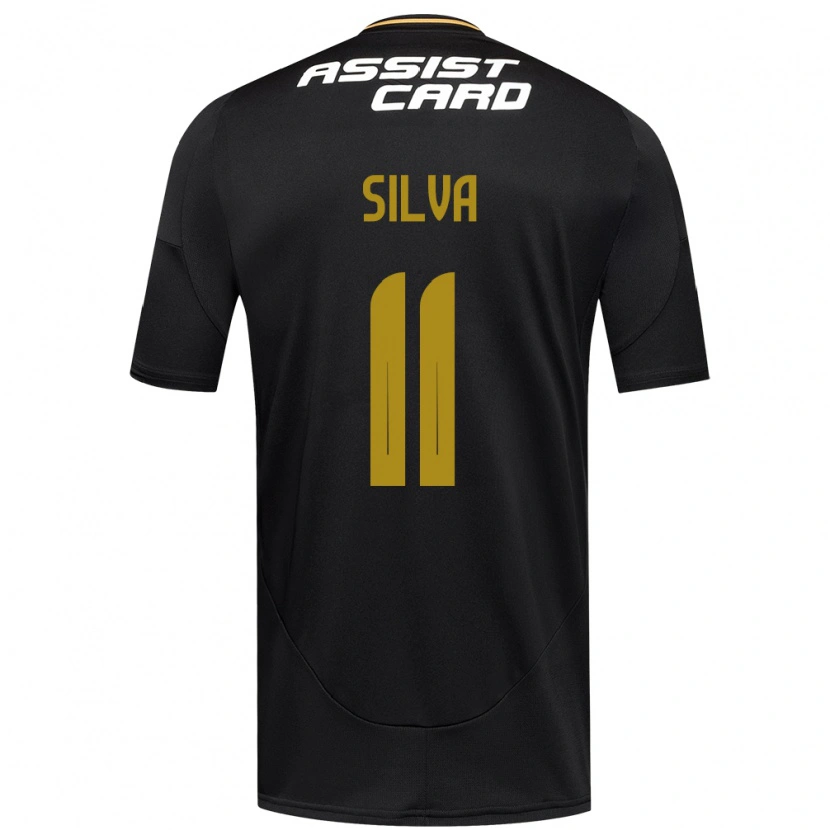 Danxen Børn Martín Silva #11 Sort Hvid Gul Udebane Spillertrøjer 2025/26 Trøje T-Shirt