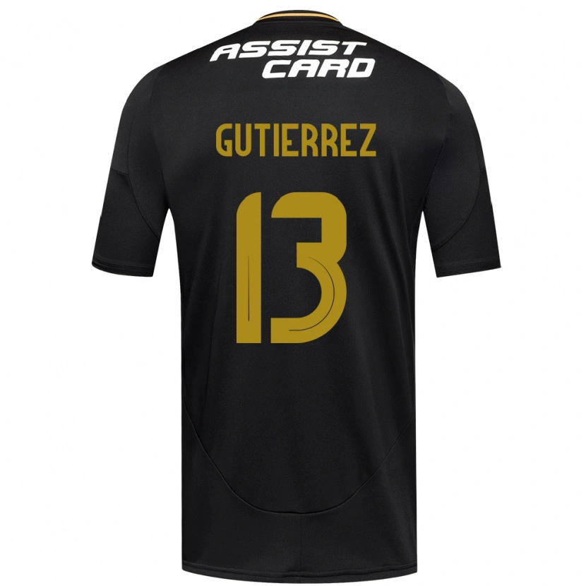 Danxen Børn Bruno Gutiérrez #13 Sort Hvid Gul Udebane Spillertrøjer 2025/26 Trøje T-Shirt