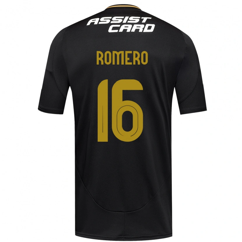 Danxen Børn Evanz Romero #16 Sort Hvid Gul Udebane Spillertrøjer 2025/26 Trøje T-Shirt