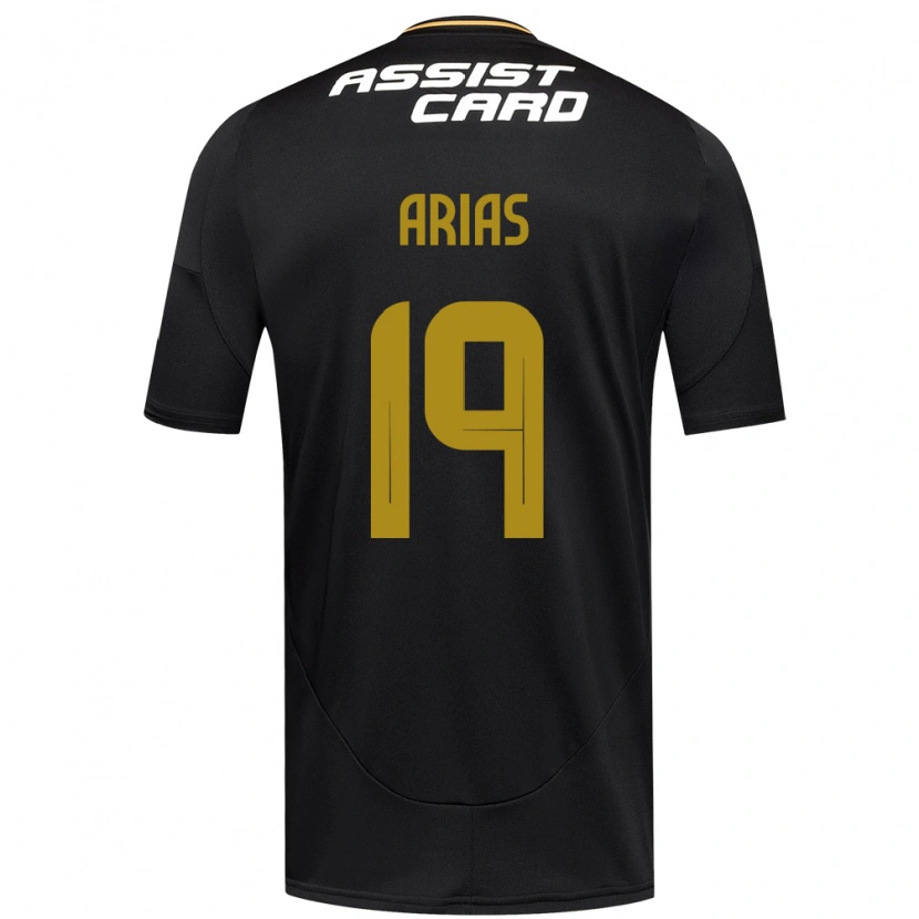 Danxen Børn Bastián Arias #19 Sort Hvid Gul Udebane Spillertrøjer 2025/26 Trøje T-Shirt